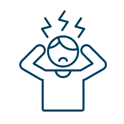 Simple line drawing of a person shrugging their shoulders with their arms raised and palms facing up, with a neutral facial expression and a symbol of confusion or uncertainty above their head – perfect for illustrating the first visit to the Keidel Therme in Eisbaden.